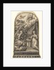 Annunciation, Mary kneels at a lectern as Gabriel approaches on a cloud from the …, ca. 1580-1600 by Johann Theodor de Bry
