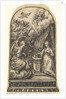 Annunciation, Mary kneels at a lectern as Gabriel approaches on a cloud from the …, ca. 1580-1600 by Johann Theodor de Bry
