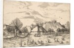 Farms, cattle with herdsmen and milkmaids in the foreground from Multifariarum casularu…, 1559-61 by Johannes van Doetecum I