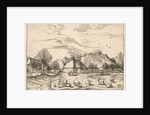 Farms, cattle with herdsmen and milkmaids in the foreground from Multifariarum casularu…, 1559-61 by Johannes van Doetecum I