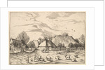 Farms, cattle with herdsmen and milkmaids in the foreground from Multifariarum casularu…, 1559-61 by Johannes van Doetecum I