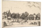 Country Village, archers in the foreground from Multifariarum casularum ruriumque linea…, 1559-61 by Johannes van Doetecum I