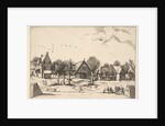 Country Village, archers in the foreground from Multifariarum casularum ruriumque linea…, 1559-61 by Johannes van Doetecum I