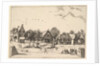 Country Village, archers in the foreground from Multifariarum casularum ruriumque linea…, 1559-61 by Johannes van Doetecum I