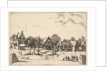 Country Village, archers in the foreground from Multifariarum casularum ruriumque linea…, 1559-61 by Johannes van Doetecum I