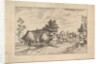 Village Street, hay stacked in front of a farm from Praediorum villarum et rusticar…, ca. 1559-61 by Johannes van Doetecum I