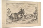 Village Street, hay stacked in front of a farm from Praediorum villarum et rusticar…, ca. 1559-61 by Johannes van Doetecum I