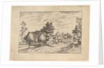Village Street, hay stacked in front of a farm from Praediorum villarum et rusticar…, ca. 1559-61 by Johannes van Doetecum I