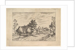 Village Street, hay stacked in front of a farm from Praediorum villarum et rusticar…, ca. 1559-61 by Johannes van Doetecum I