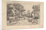 Village Street, cattle, sheep and herdsman in the foreground from Praediorum villar…, ca. 1559-61 by Johannes van Doetecum I