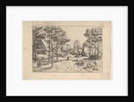 Village Street, cattle, sheep and herdsman in the foreground from Praediorum villar…, ca. 1559-61 by Johannes van Doetecum I
