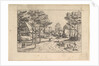 Village Street, cattle, sheep and herdsman in the foreground from Praediorum villar…, ca. 1559-61 by Johannes van Doetecum I