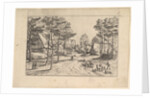 Village Street, cattle, sheep and herdsman in the foreground from Praediorum villar…, ca. 1559-61 by Johannes van Doetecum I