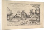 Farmstead, cows and herdsman in the foreground from Praediorum villarum et rusticar…, ca. 1559-61 by Johannes van Doetecum I