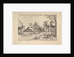 Farmstead, cows and herdsman in the foreground from Praediorum villarum et rusticar…, ca. 1559-61 by Johannes van Doetecum I