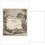 Frontispiece with stepped fountain; a stone wall with water spout pouring water into a rec…, 1652 by Karel Du Jardin