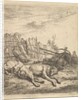 Two dogs sleeping on the ground; a plough, farm equipment, bunches of straw, and a …, ca. 1641-78 by Karel Du Jardin