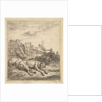 Two dogs sleeping on the ground; a plough, farm equipment, bunches of straw, and a …, ca. 1641-78 by Karel Du Jardin