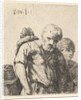 Bearded man shown in half-length with bundle slung over right shoulderblade, flanke…, ca. 1641-78 by Karel Du Jardin