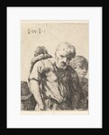 Bearded man shown in half-length with bundle slung over right shoulderblade, flanke…, ca. 1641-78 by Karel Du Jardin