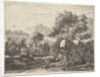 Two men standing ankle-deep in a body of water with a rocky outcrop behind them, to the le…, 1658 by Karel Du Jardin