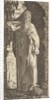 St. Paul standing under an overgrown arch, his left foot poised upon a rock, his right han…, 1545 by Lambert Suavius
