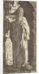 St. Paul standing under an overgrown arch, his left foot poised upon a rock, his right han…, 1545 by Lambert Suavius