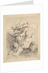 Three Cupids Turning a Somersault, an Eagle on the Right by Louis Felix de la Rue