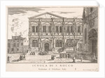 Plate 37: Side view of the school of St. Roch at left and view of facade of the church of …, 1703 by Luca Carlevarijs