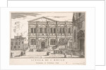 Plate 37: Side view of the school of St. Roch at left and view of facade of the church of …, 1703 by Luca Carlevarijs