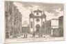 Plate 38: View of the facade of the church of St. Roch and at left the facade of the Schoo…, 1703 by Luca Carlevarijs