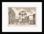 Plate 38: View of the facade of the church of St. Roch and at left the facade of the Schoo…, 1703 by Luca Carlevarijs