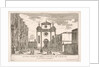 Plate 38: View of the facade of the church of St. Roch and at left the facade of the Schoo…, 1703 by Luca Carlevarijs