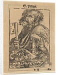 Bust of Saint Peter, from the Large Series of Wittenberg Reliquaries; verso: Martin Luther…, 1509 by Lucas Cranach the Elder