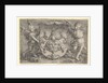 Coat of Arms with a Mask, Held by Two Genii, 1527 by Lucas van Leyden