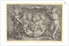 Coat of Arms with a Mask, Held by Two Genii, 1527 by Lucas van Leyden
