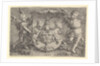 Coat of Arms with a Mask, Held by Two Genii, 1527 by Lucas van Leyden