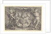 Coat of Arms with a Mask, Held by Two Genii, 1527 by Lucas van Leyden