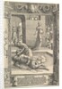 Jael Killing Sisera, ornamental frame, ca. 1517 by Lucas van Leyden