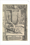 Jael Killing Sisera, ornamental frame, ca. 1517 by Lucas van Leyden