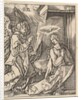 The Annunciation; on the left the archangel Gabriel approaches the praying Virgin…, ca. 1500-1534 by Marcantonio Raimondi