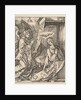 The Annunciation; on the left the archangel Gabriel approaches the praying Virgin…, ca. 1500-1534 by Marcantonio Raimondi