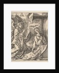 The Annunciation; on the left the archangel Gabriel approaches the praying Virgin…, ca. 1500-1534 by Marcantonio Raimondi