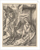 The Annunciation; on the left the archangel Gabriel approaches the praying Virgin…, ca. 1500-1534 by Marcantonio Raimondi