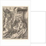The Annunciation; on the left the archangel Gabriel approaches the praying Virgin…, ca. 1500-1534 by Marcantonio Raimondi
