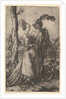 Lord and lady walking with figure of death hiding behind a tree, holding an hourg…, ca. 1500-1534 by Marcantonio Raimondi