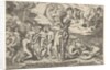 Judgment of Paris: Paris extends his hand toward Venus, who stands between Juno and…, ca. 1520-50 by Marcantonio Raimondi