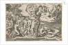 Judgment of Paris: Paris extends his hand toward Venus, who stands between Juno and…, ca. 1520-50 by Marcantonio Raimondi