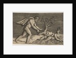 A naked man pursing a naiad and a cupid into the water, ca. 1515-27 by Marco Dente