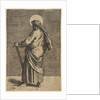 Saint Simon standing facing left, holding a saw and a book, ca. 1515-27 by Marco Dente